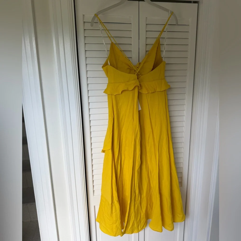 Yellow Ruffle Tie-Front Dress - Picture 2 of 4